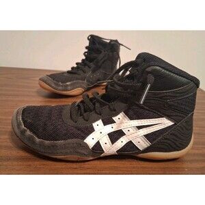 ASICS MATFLEX 7 Youth US 2 1/2 Wrestling Shoes Kids Sports Black White
